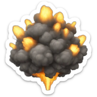 Bomba con explosion atraa sticker
