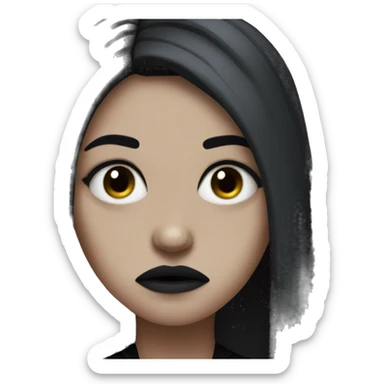 Goth girl with a very disgusted face sticker