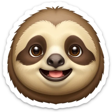 Perezoso que tenga dos  estrellas en los ojos  y este sonriendo  tipo bimoji de iPhone pero de perezosos  sticker