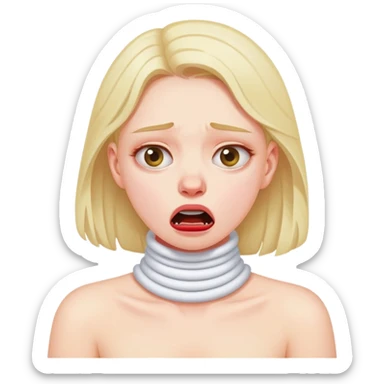 Girl choke her neck with disgust  sticker