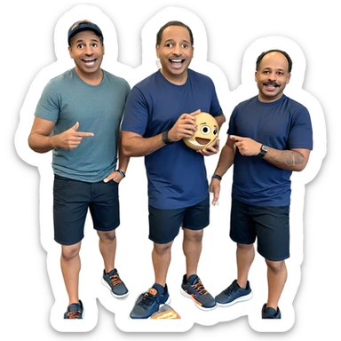 boys having fun together sticker