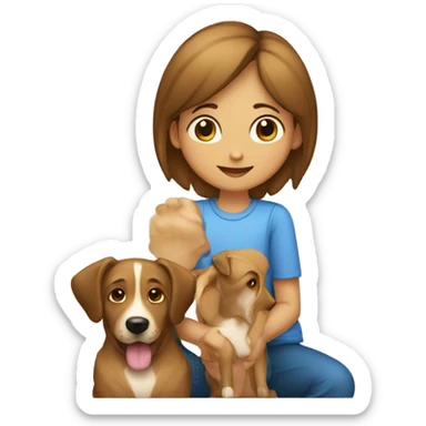 Familia mamá papá Niño de 4 años y perro sticker