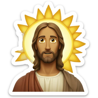 jesus wth a sun sticker