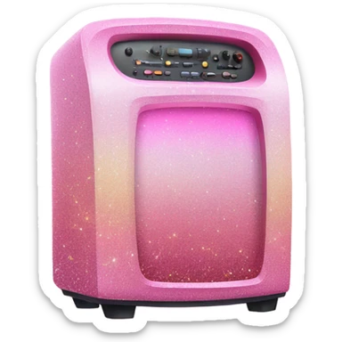 Pink ombre karaoke machine with glitter  sticker