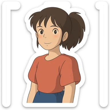 ghibli style anime character sticker