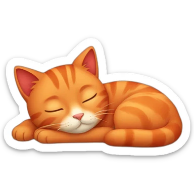 Red cute cat sleeping sticker