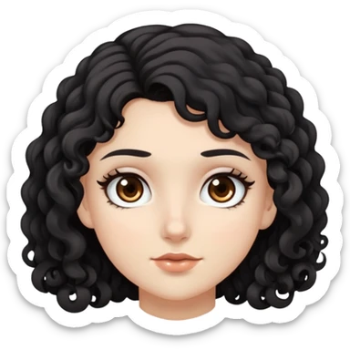 A white pretty girl with long black hair and dark brown eyes, and anotherwhite  pretty girl with short curly dark brown hair and dark brown eyes sticker