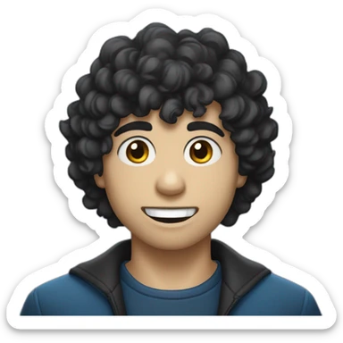 Un jeune homme noir, les cheveux bleus et qui a das dents de vampire. sticker