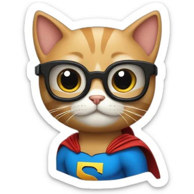 Cat super man sticker