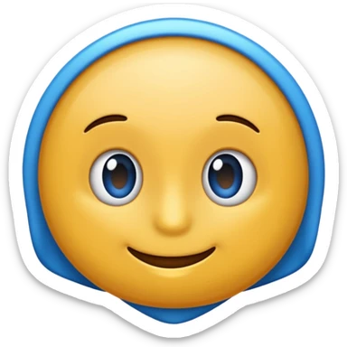 Un emojin de concha de vieira azul  sticker