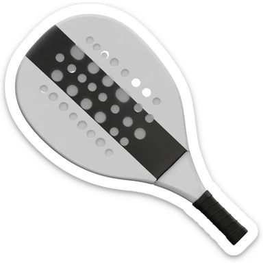 Pala de pádel blanco con negro en diagonal sin fondo sticker