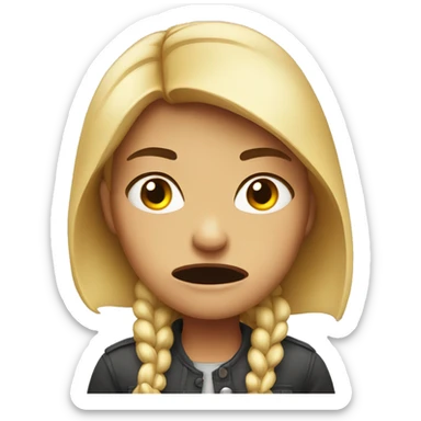 pretty girl with an angry expression  sticker