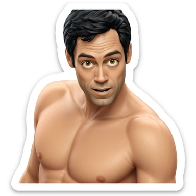 smiling boy with black hair sticker