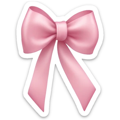 Light pink thin ribbon bow sticker
