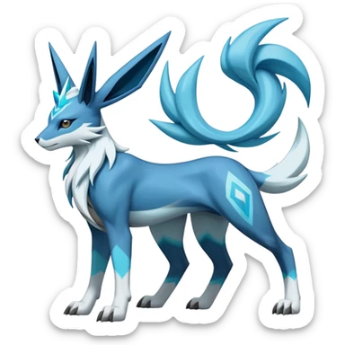  Edgy cool epic Cobalion-Suicune-Glaceon-fakemon (full body) sticker