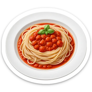 spaghetti with tomato sauce on a white plate

 sticker