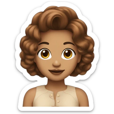 Quero carinha com cabelo marron chanel sticker