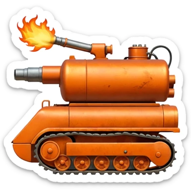 flame thrower with tank sticker