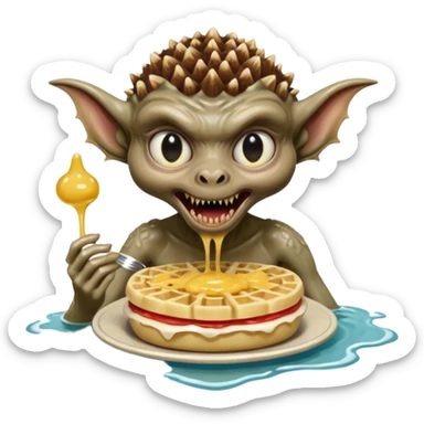 Deomgorgon from Stranger things eating eggos sticker