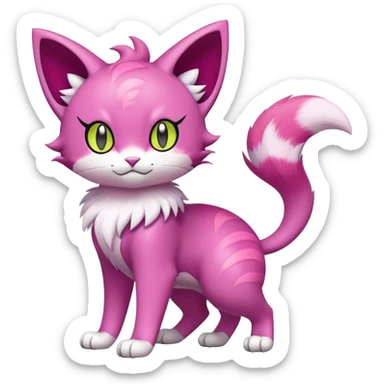 Liepard-Skitty-Delcatty-Pokémon-Fakémon-hybrid-creature (full body) sticker