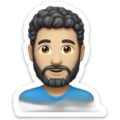 un homme très maigre avec des yeux bleus la peau très blanche et des cheveux noirs et barbe et boucles d'oreilles sticker