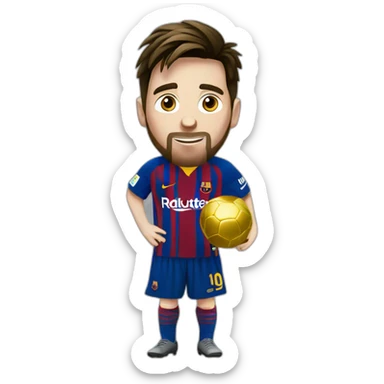 Messi con balón de oro sticker