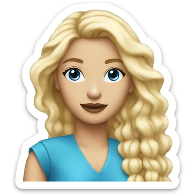 Singer girl with blond hair and blue eyez sticker