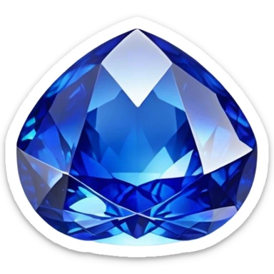 Cinematic Realistic Sapphire Emoji, Deep blue and stunning, with smooth, polished facets that gleam with a vibrant intensity. The deep blue hue reflects light in mesmerizing patterns, and a soft, glowing aura adds to the precious, regal nature of the gemstone. Soft glowing outline, capturing the essence of wisdom and royalty in a dazzling sapphire. sticker