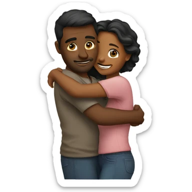 loving couple hugging sticker