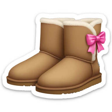Ugg boots with little pink bows on top sticker