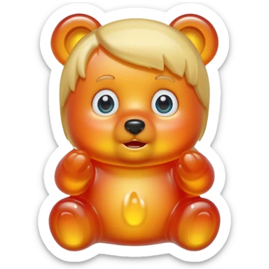 gummy bear with eyes and blond hair sticker