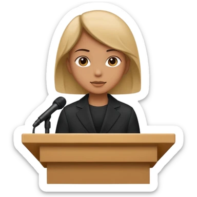 person silhouette speaking from a podium sticker