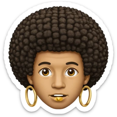 Black seventeen man  with a afro haircut and grille in his teeths sticker