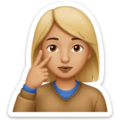 emoji that shows someone rubbing their index finger on their nose. sticker