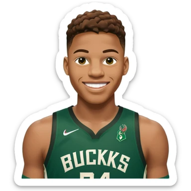giannis smiling Milwaukee number 34 sticker