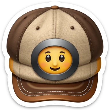 brown cap hat sticker