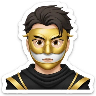 Make emoji of man attractive who wear mask  and sigma mal sticker