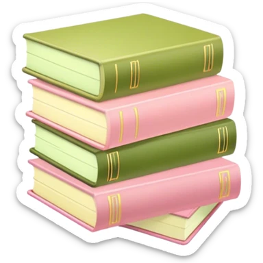 Pastel pink pastel yellow and matcha colored books sticker