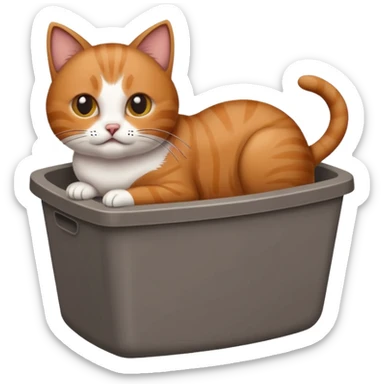 Cat pooping sticker
