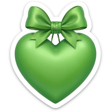 light green heart with green bow sticker