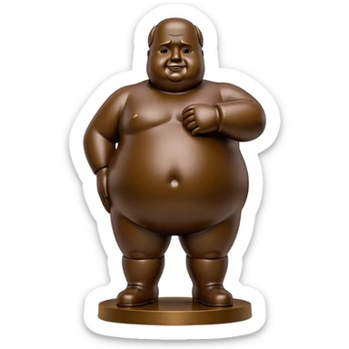 Cinematic Realistic Botero Sculpture Emoji, depicted as an exaggerated voluminous sculpture in the signature style of Fernando Botero, rendered with rich textures and vibrant artistic lighting that captures its playful grandeur. sticker