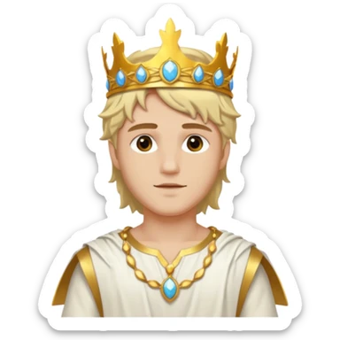 Sun Prince – sun circlet + white tunic,Golden Princes. sticker