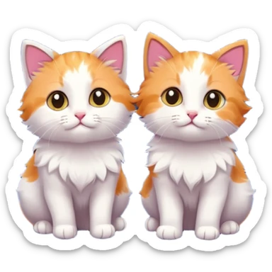 Cute kittens with pretty fireworks sticker