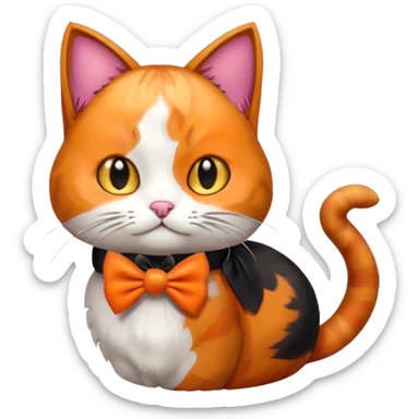 Cali cat with bow sticker