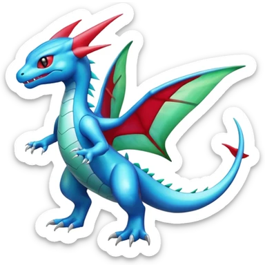  Cool Shiny Digimon-Fakemon-Salamence-Flygon-Amaura-creature full body sticker