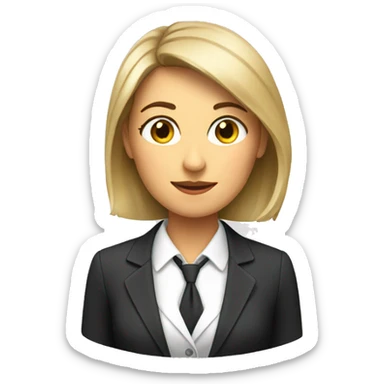 A  European  woman  wearing  a  suit. sticker