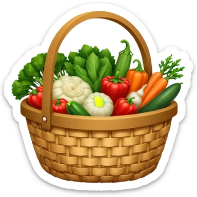 generate an image for vegetables basket without handel sticker