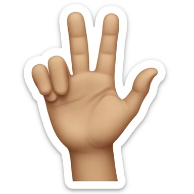 a hand making the shape of an R sticker