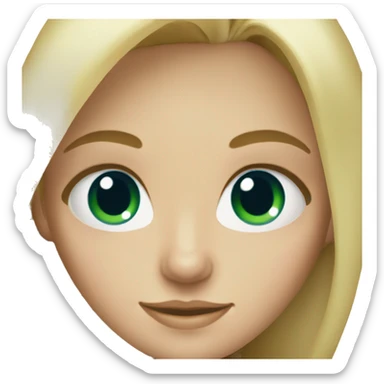 Blonde girl with blueish green eyes sticker