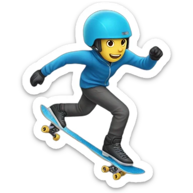 un calamar qui fait du skate sticker